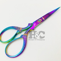 Ciseaux personnalisés Ciseaux de beauté en acier inoxydable pour le soin des ongles Lames droites et incurvées Ciseaux à logo à pointe pointue Pochette en PVC