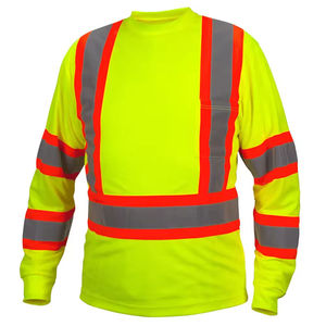 Hi Vis Logotipo personalizado Ropa DE TRABAJO Camisetas DE SEGURIDAD Camisetas DE TRABAJO reflectantes de seguridad industrial de manga larga de alta visibilidad - Product Image 3