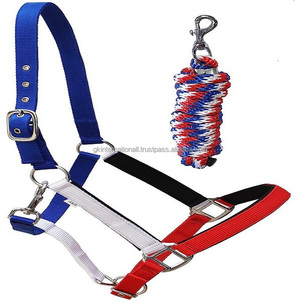 Double Stitched Full Adjustable Patriotic Colorful Nylon Horse Halter in Many Colors and Custom Sizes Heavy Duty Nickel Hardware - Product Image 2