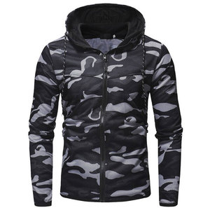 Custom Sport Wear Fitness Slim Fit Hoodies Full Zipper Men's Jacket Fishing <b>Run</b> Jacket Long Sleeve Hooded Closure - Product Image 1