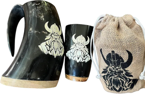 Jarra Vikinga de Cuerno de Vaca para Beber Cerveza o Hidromiel, Ecológica, Apta para Alimentos, Vajilla, Artesanía Saniya - Product Image 3