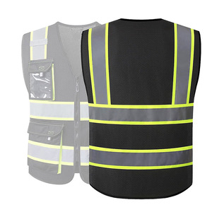 Best 100% Polyester Casual Safety <b>Vest</b> <b>Reflective</b> Zipper Side Pockets Waterproof Breathable Outerwear for Worker Night Security - Product Image 6
