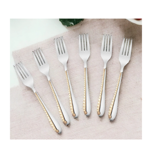 Cuillères à dessert/fourchette en acier inoxydable de haute qualité 6 pièces ensemble cuillère à dessert avec logo personnalisé cuillère en acier inoxydable 304 - Product Image 1