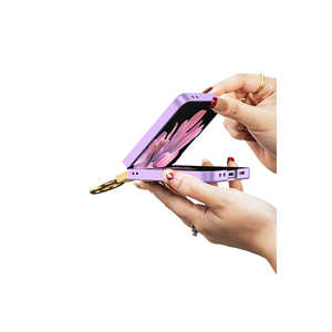 Étui de luxe pour Galaxy Z Flip 6 avec anneau de support, coque de protection en silicone avec initiale Z, étui de téléphone portable en PU inspiré de Samsung INS - Product Image 4