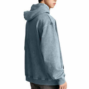 Sweat-shirts à capuche pour hommes de haute qualité, effet délavé, couleur unie personnalisée, 100% coton molletonné, séchage rapide, respirant, streetwear - Product Image 3