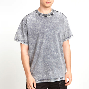 เสื้อยืดผู้ชายแบบย้อมสีเอซิด สีพื้น ผ้าฝ้ายถัก 100% สตรีทแวร์ยอดนิยม พร้อมลายพิมพ์ดิจิทัล แห้งเร็ว ระบายอากาศได้ดี - Product Image 1