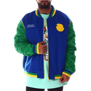 Custom Manufacturer polyester fabric long sleeve High Quality Embroidery patches letterman <b>baseball</b> varsity <b>jacket</b> <b>man</b> - Product Image 1
