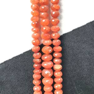 Perles Rondelles Facettées en Cornaline 100% Naturelle Certifiée IGI 7mm-12mm Grade AA Orange Feu pour Fabrication de Bijoux Vivaaz Gems - Product Image 5
