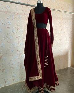 Mariage Hiver Velours Lehenga Choli Hevy Lehenga Choli Fantaisie Plan Lehenga Choli Collections - Product Image 3