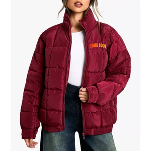 Parka d'hiver pour femme de haute qualité, col montant, rembourrage en duvet, coupe ample, couleur personnalisée, coupe-vent, respirant - Product Image 1
