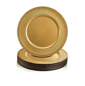 Assiette de service en métal argenté à bordure perlée, plat à salade en acier inoxydable, vaisselle écologique pour un usage sucré, argent - Product Image 4