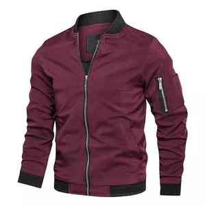 Chaqueta Bomber Personalizada para Hombre, Invierno 2025, Cortavientos, Cuello Alto, Logotipo Frontal, Diseño Casual de Manga Larga - Product Image 2