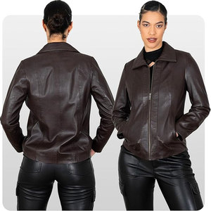 Fabricant en Chine Veste de motard en cuir à col montant d'hiver vintage avec ceinture à glissière de service OEM avec logo à l'avant pour hommes - Product Image 6