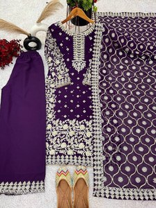 Conjunto de Kurta bordado de diseñador de alta calidad para mujer, Elegante ropa de boda india paquistaní para ocasiones especiales y fiestas - Product Image 6