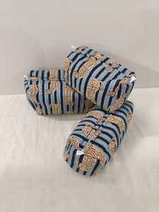 Juego de 3 Bolsas de Maquillaje Acolchadas de Algodón con Estampado de Leopardo, con Cierre de Cremallera, Ligeras, para Viaje y Organización, de Rajastán - Product Image 3