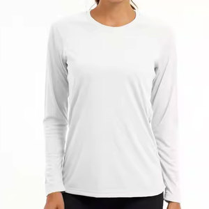 Women's Long Sleeve Workout <b>Tops</b> O Neck Sports Yoga Running Activewear Basic Loose Fit Side Split Quick Dry Basic Workout Shirts - Product Image 2