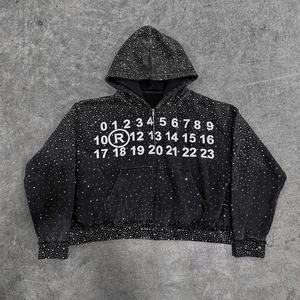 Sweat-shirts à capuche en coton mélangé lourd, imprimés en relief, fabriqués en usine, respirants, surdimensionnés pour hommes - Product Image 1