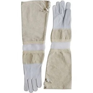 2025 Best Quality Factory Sale Leather Breathable <strong>Bee</strong> <strong>Culture</strong> Gloves Durable Long Cuff Beekeeping Goat Leather Gloves
