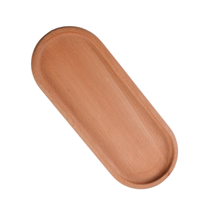Bandeja de Servir Ovalada de Madera de Haya de 34x14cm - Plato de Madera Natural Sólida para Café y Té - Organizador Ecológico para Cocina y Hogar - Product Image 3