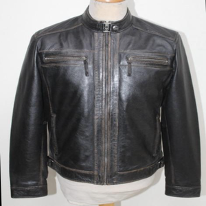 Chaqueta larga para hombre hecha de cuero de vaca Pull Up chaqueta delgada de cuero genuino para uso diario - Product Image 3