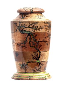 Fractal Burn Rosewood Urna para cenizas humanas Hombre Mujer Resina Cremación Caja de entierro Adulto Urna funeraria grande Cenizas para mascotas - Product Image 2