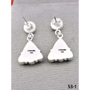 Pendientes colgantes de plata de ley y turquesa Emerald Valley de Southwest Made, estilo post - Product Image 4