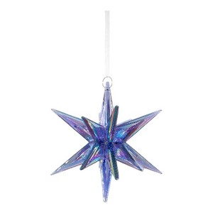 Populaire Noël Nouvel An Décoration Transparent Galaxy Bleu Irrid Plaqué Acrylique 3D Spiky Starburst Étoile Ornement - Product Image 1
