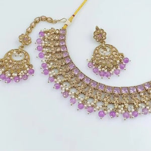 Indian Traditional Motipearl & Drop Square Kundan Gold Plated <b>Jewellery</b> <b>Set</b> & Choker Earring Mangtika Necklace <b>Set</b> <b>Women</b> & Girl - Product Image 1