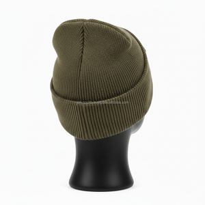 Gorro de Punto Acrílico de 300 g/m² para Mujer, Color Oliva, Estilo Invernal Acogedor, Logotipo Personalizado Bordado y Parche Tejido, Gorro Jacquard - Product Image 5