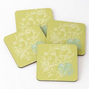 Hot Selling 4-Piece <b>Set</b> of Classic Style Wood over Printed Coasters for Serving Tea & Coffee for Home & Kitchen Use - Product Image 3