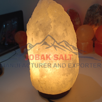 Lampes en sel de l'Himalaya artisanales biologiques, cristal de roche blanc naturel sculpté, lampe de table purifiante à toucher réel, qualité supérieure