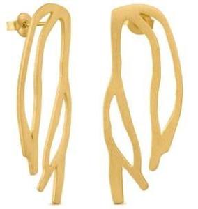 Pendientes de metal ultramodernos con diseños geométricos abstractos y un acabado pulido elegante para una apariencia moderna audaz - Product Image 5