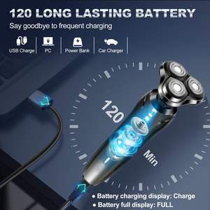 Afeitadora Eléctrica Inalámbrica Portátil para Hombre, Rotatoria, Resistente al Agua, Recargable por USB con Triple Cuchilla IPX7 para Uso Corporal y de Viaje - Product Image 5