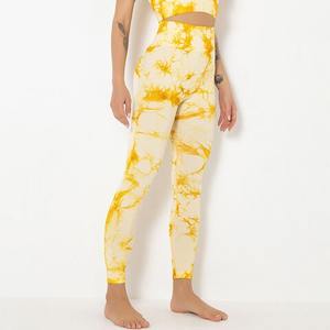 Pantalon de yoga jacquard tie-dye pour femme, taille haute, sculptant les hanches, pour la course à pied, taille haute, sans couture, MS-YL-017 - Product Image 6