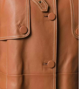 แจ็กเก็ตหนังสำหรับผู้หญิงแจ็กเก็ตหนังแท้มาใหม่ - Product Image 6