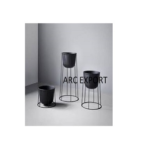 Juego de 2 macetas de decoración interior lateral de Color negro de Metal, soporte de Metal de alambre dorado antiguo, maceta de decoración de jardín de diseño antiguo - Product Image 5