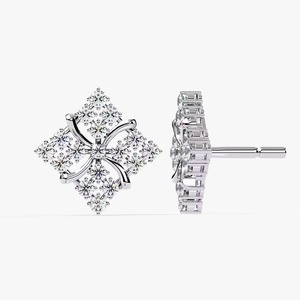Moissanite Diamond Stud <b>Earrings</b> with Screw <b>Back</b> Certified Round Brilliant Cut Iced Out Luxury <b>Earrings</b> Set for Women's - Product Image 5