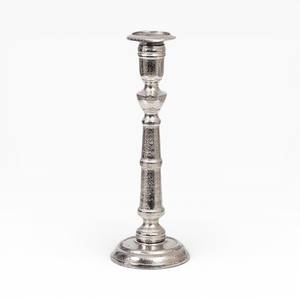 Bougeoir en métal argenté antique avec base ornée pour la décoration vintage de la maison et des mariages - Product Image 5