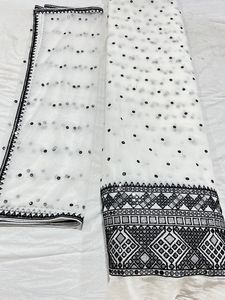 Tela bordada de viscosa y algodón con secuencia para bodas, de fábrica al por mayor, de proveedor exportador indio a precio de lote - Product Image 2