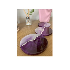 Resin <b>Coaster</b> 5mm Thick <b>Heat</b> Resistant with Modern Luxury Design for Decorative Display and Durable Use - Product Image 1