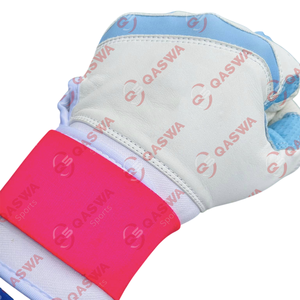 Haute qualité blanc rose et bleu couleur combinaison extensible sangle manchette cuir Baseball gants de frappe - Product Image 3