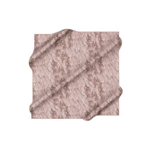 Powder Pink <b>Silk</b> Crepe Satin Square <b>Scarf</b> with Marble Pattern - Product Image 1