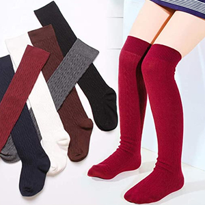 Calcetines hasta la rodilla sexys para mujer, medias de malla a la moda, estilo universitario, Lolita, color negro, gótico, largo - Product Image 4