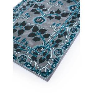 พรมไหมพรมวิสโคสลายดอกไม้สีเทาดำ Mythos Flat Weave รุ่น Tra-13542 สำหรับตกแต่งบ้าน พรมปูข้างเตียงรูปทรงสี่เหลี่ยมผืนผ้า - Product Image 2