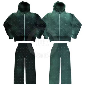 Nouvelle conception à la mode votre propre logo hommes survêtements les plus chauds strass survêtement pour hommes - Product Image 3