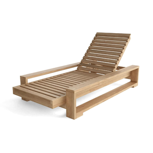 Mobilier d'extérieur Lit de soleil en bois de teck pour bronzer sur la plage et meubles de décoration de villa - Product Image 6