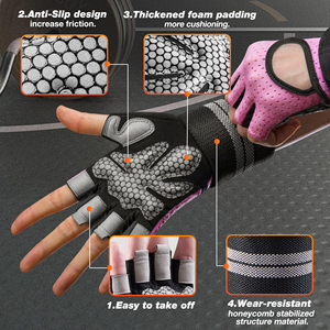 Guantes de fitness de medio Dedo de alta resistencia, Material duradero para levantamiento de pesas, protección para gimnasio, guantes de fitness, tarifa al por mayor - Product Image 3
