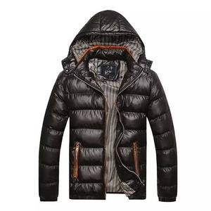 Invierno grueso cálido Unisex moda Puffer abrigos cremallera algodón Stand Collar frente Logo impermeable chaquetas a prueba de viento - Product Image 5