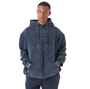 Vente en gros Ensemble de survêtement 100% coton Survêtement surdimensionné avec logo personnalisé délavé à l'acide pour hommes pour l'hiver - Product Image 5