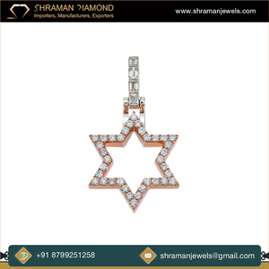 À la mode 10K or massif Hip Hop bijoux fins collier de diamants naturels glacé minimaliste superposition Super étoile forme pendentif breloque cadeau - Product Image 2